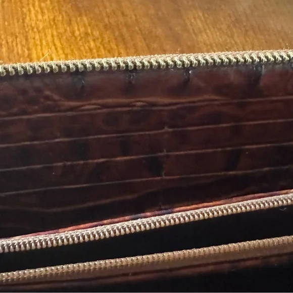 Brahmin Chestnut Croc-Embossed Leather Wristlet - Picture 5 of 8